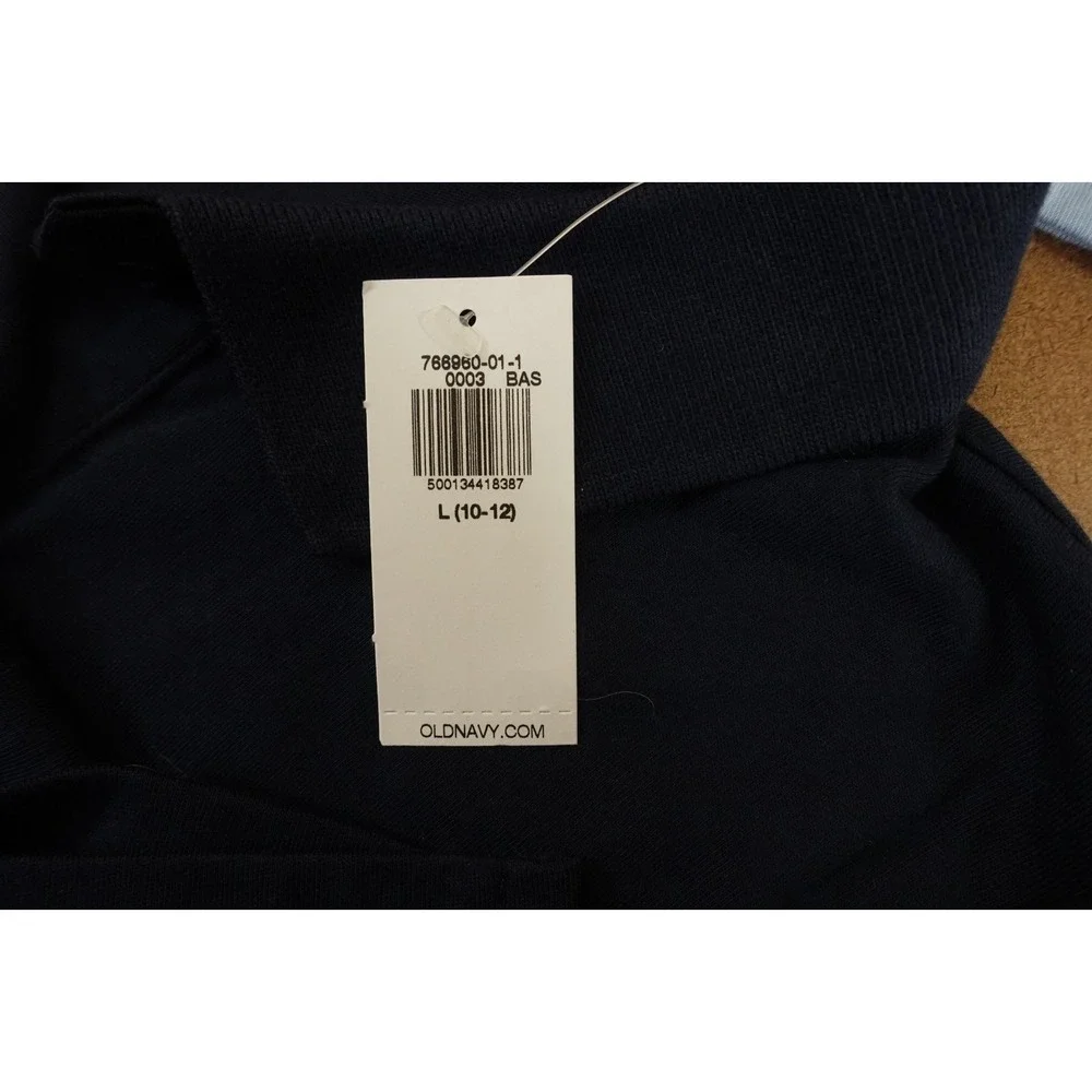 Old Navy Girls Large (10-12) Blue School Uniform Jersey-Knit Polo 2 Pack NWT